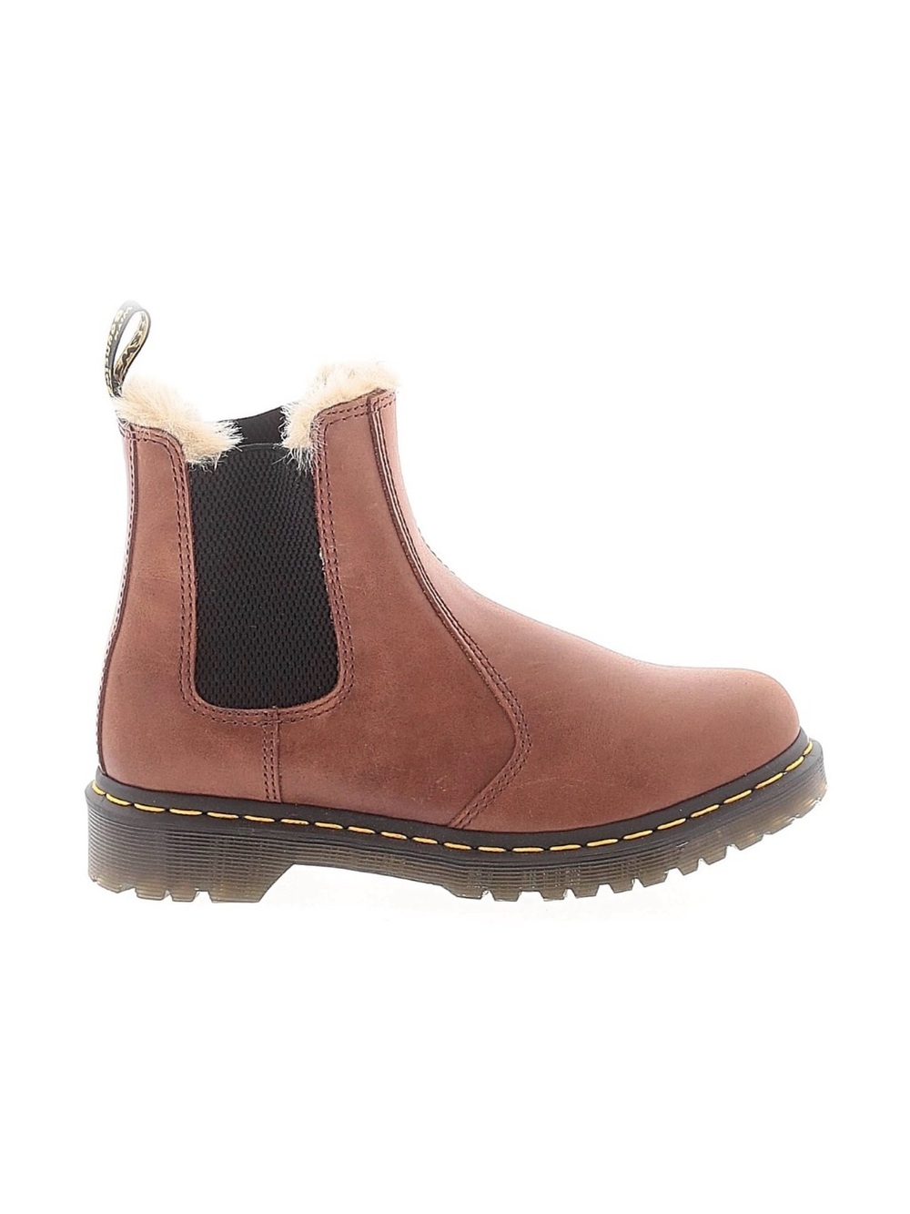 Dr Martens Brown Chelsea Winter Boots with Faux Fur